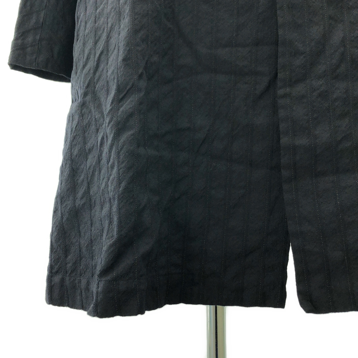 COMME des GARCONS COMME des GARCONS / コムコム 製品加工 フリル ラウンドカラー ストライプ コート