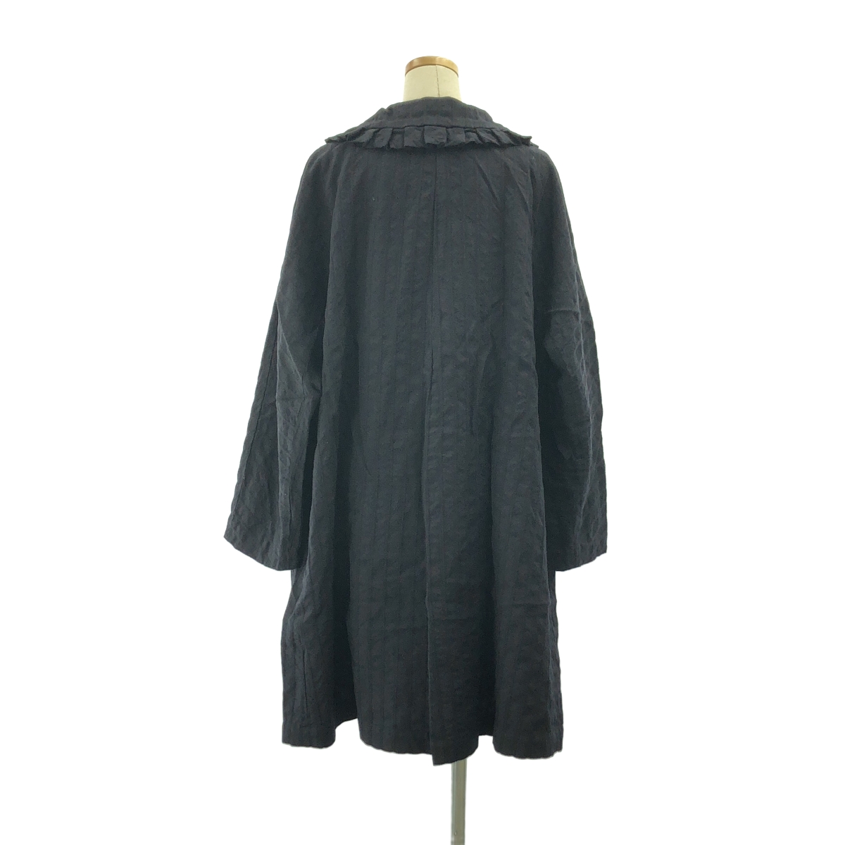 COMME des GARCONS COMME des GARCONS / コムコム 製品加工 フリル ラウンドカラー ストライプ コート