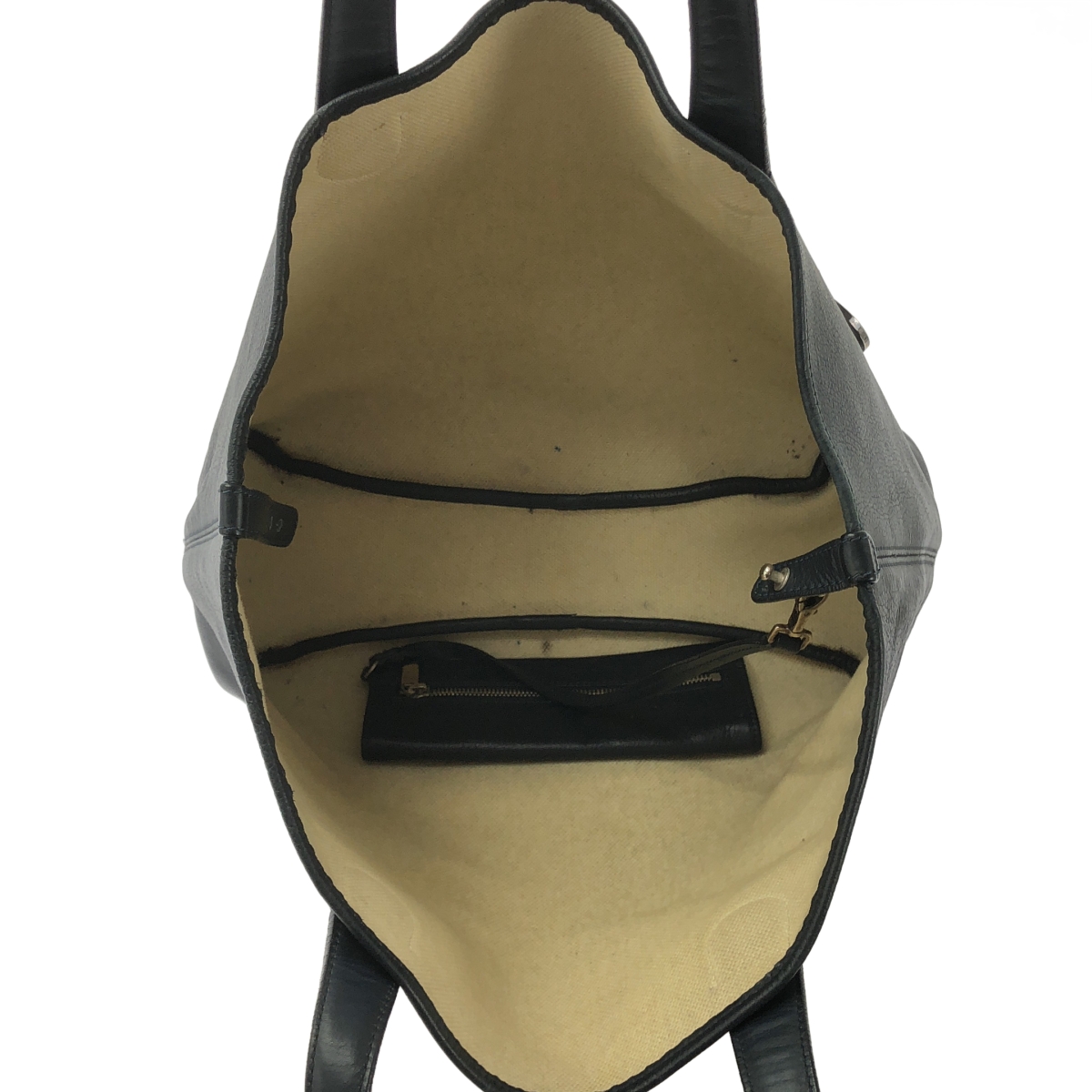 GIORGIO ARMANI / ジョルジオアルマーニ ポーチ付き レザー トートバッグ