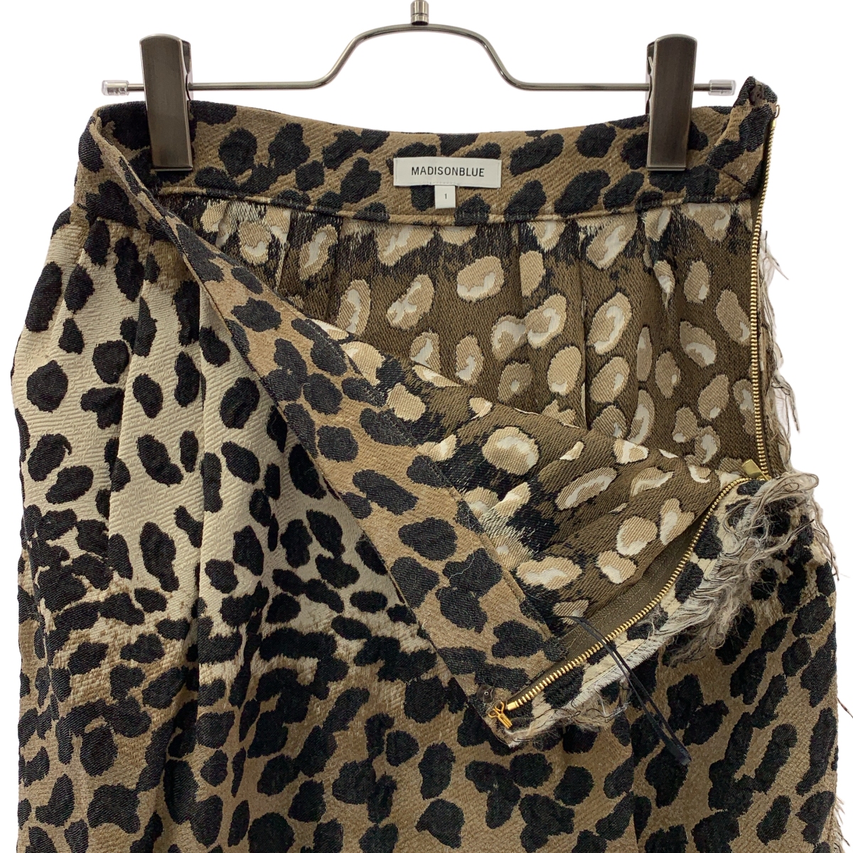 MADISON BLUE / マディソンブルー TUCK COCOON SKIRT ANIMAL JQ レオパード柄 ジャガード タック コクーンスカート