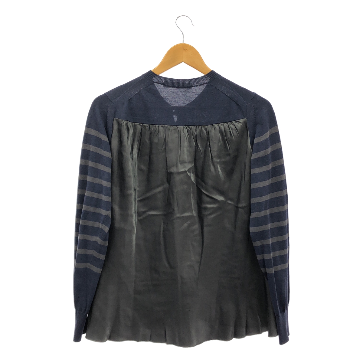 sacai luck / サカイラック ボーダー クルーネック ニットカーディガン