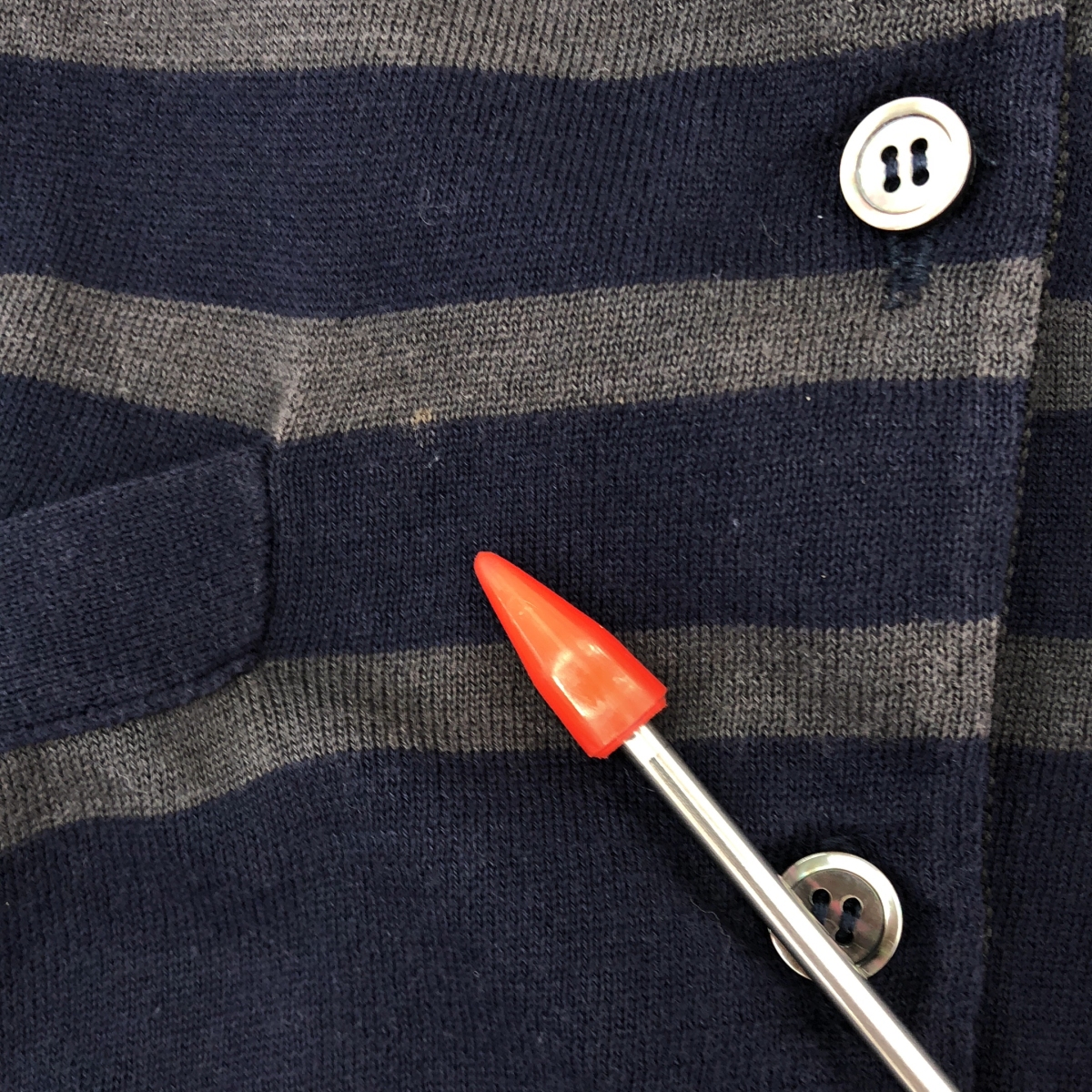 sacai luck / サカイラック ボーダー クルーネック ニットカーディガン