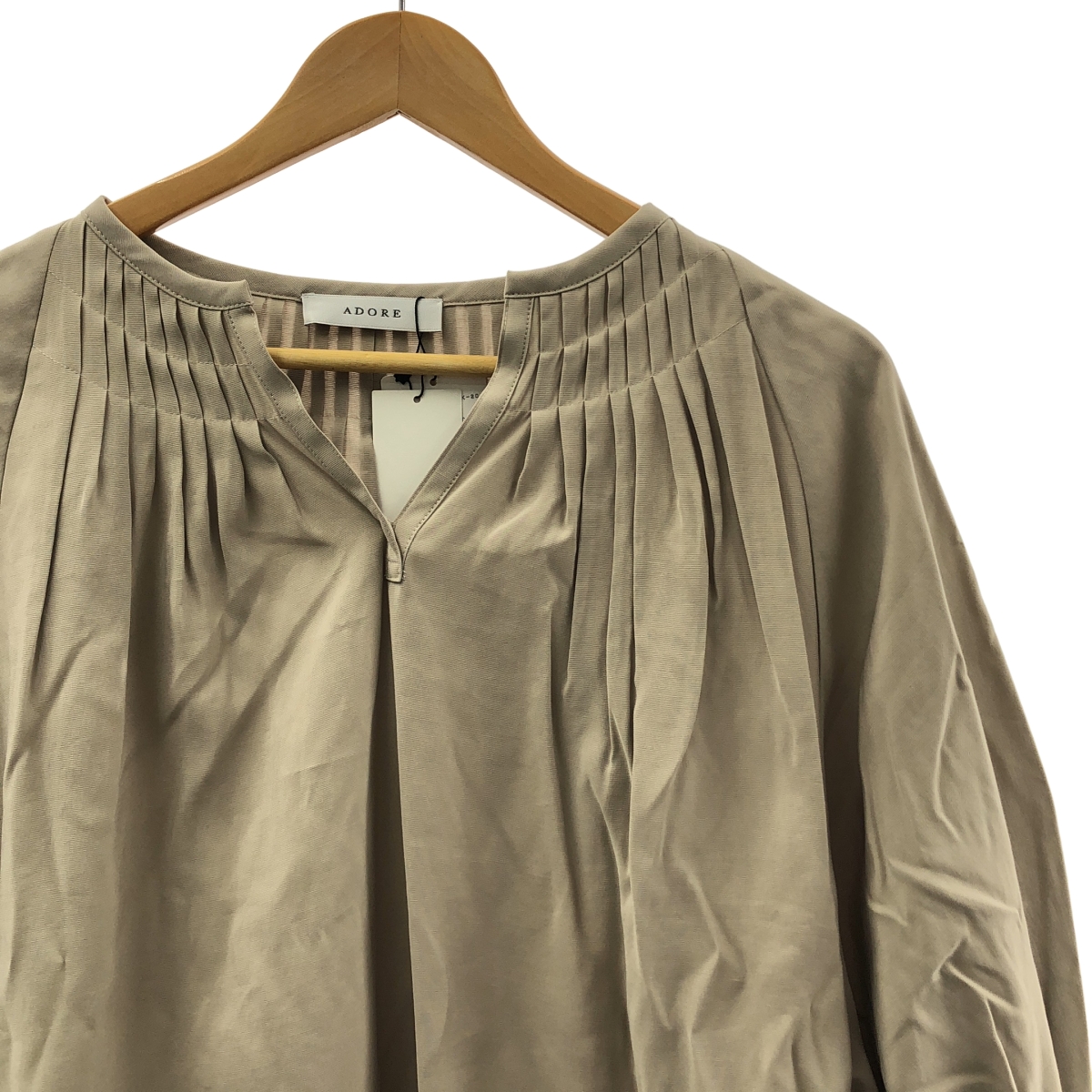 ADORE / アドーア ギャザー ボリューム ライトグラグランブラウス