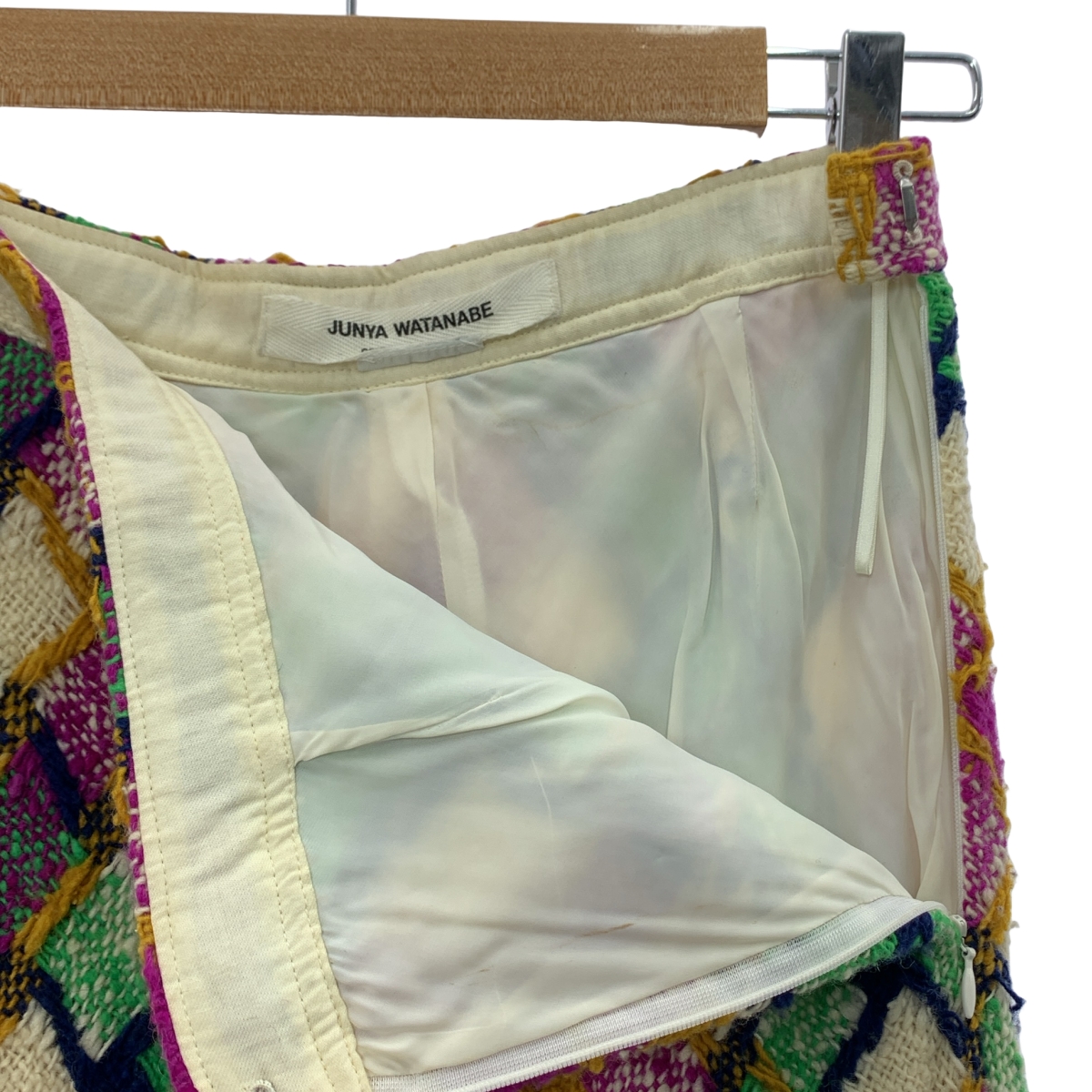 JUNYA WATANABE COMME des GARCONS / ジュンヤワタナベ 推定90-00s PVCライン アーガイル ツイード ロングスカート