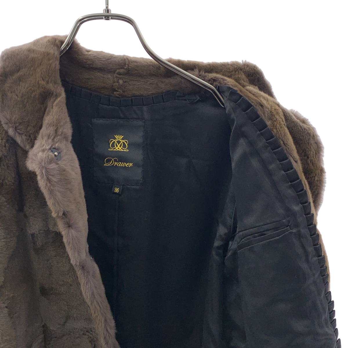 Drawer / ドゥロワー ウィーゼル ラウンドカラー ファージャケット