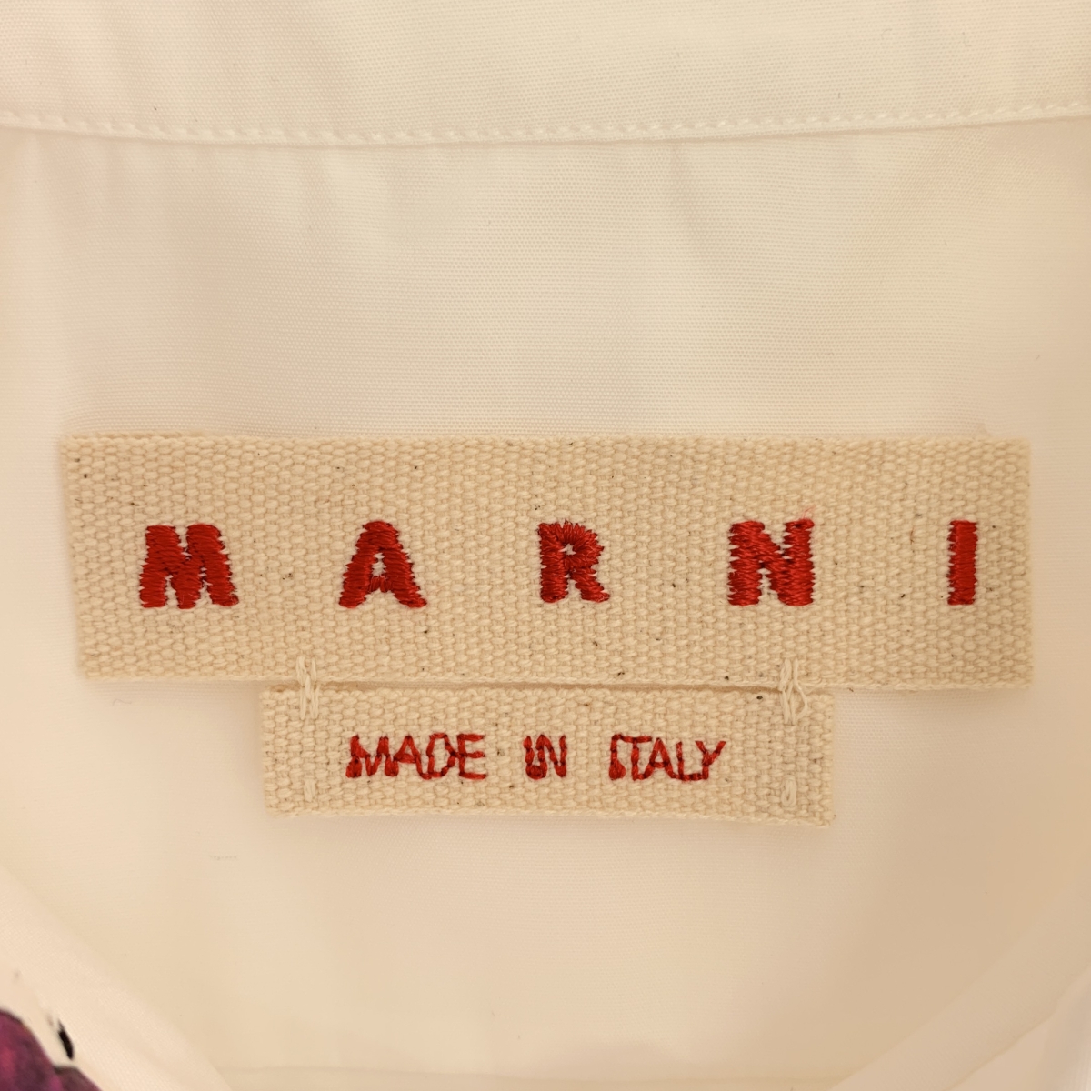 MARNI / マルニ フローラルパッチ 刺しゅう 半袖シャツ