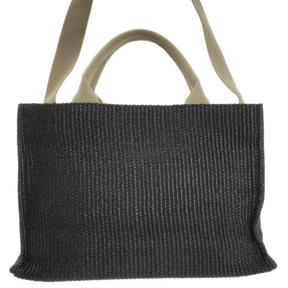 MARNI / マルニ 2way ショルダー付き ラフィア かご ロゴ ハンド トートバッグ