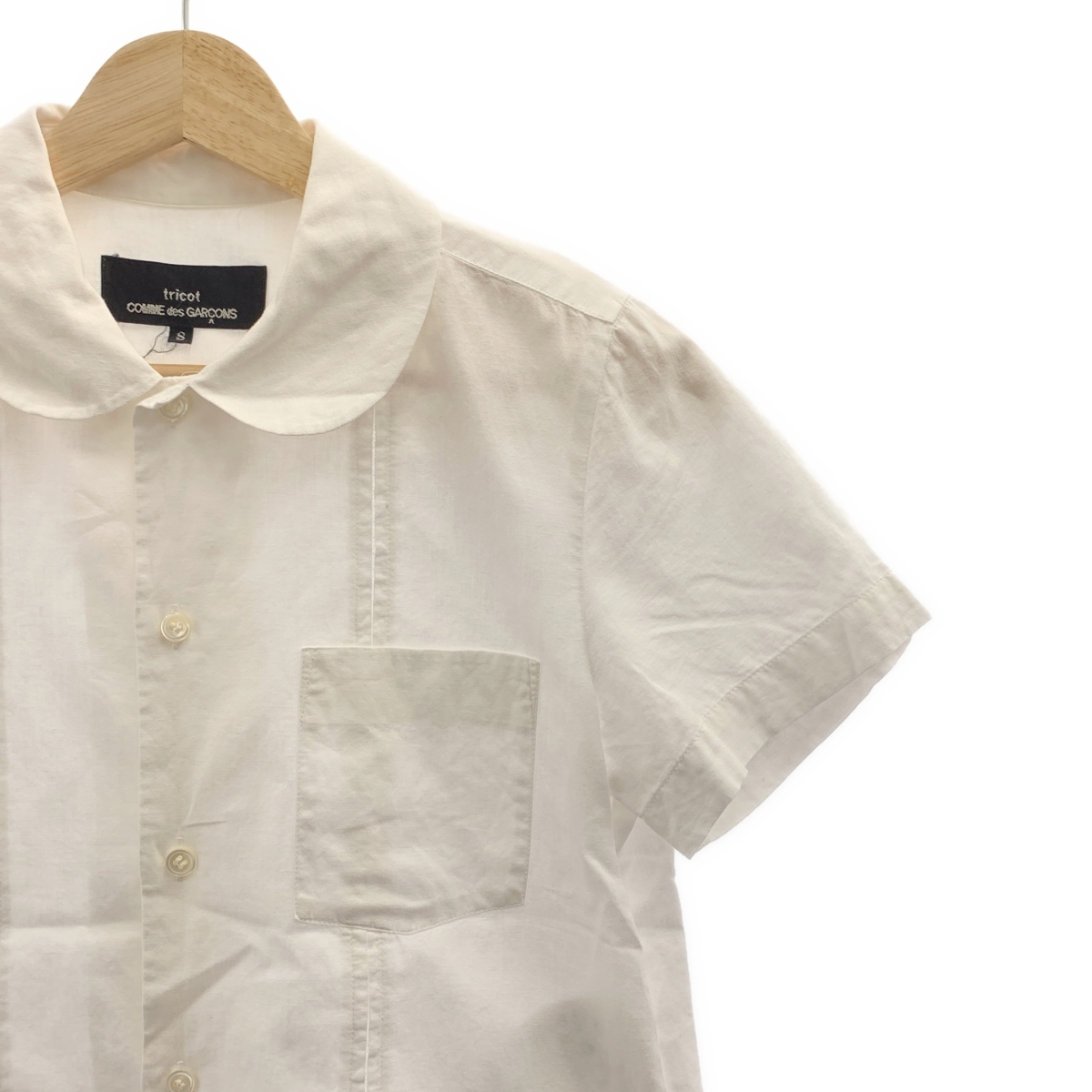tricot COMME des GARCONS / トリココムデギャルソン コットン リネン ラウンドカラー シャツ