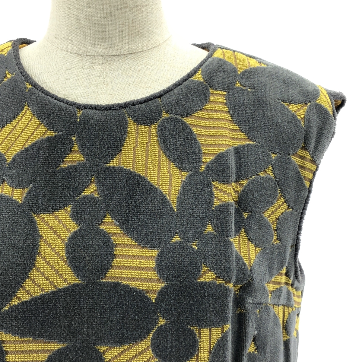 mina perhonen / ミナペルホネン leaf リーフ / ノースリーブ パイル ワンピース