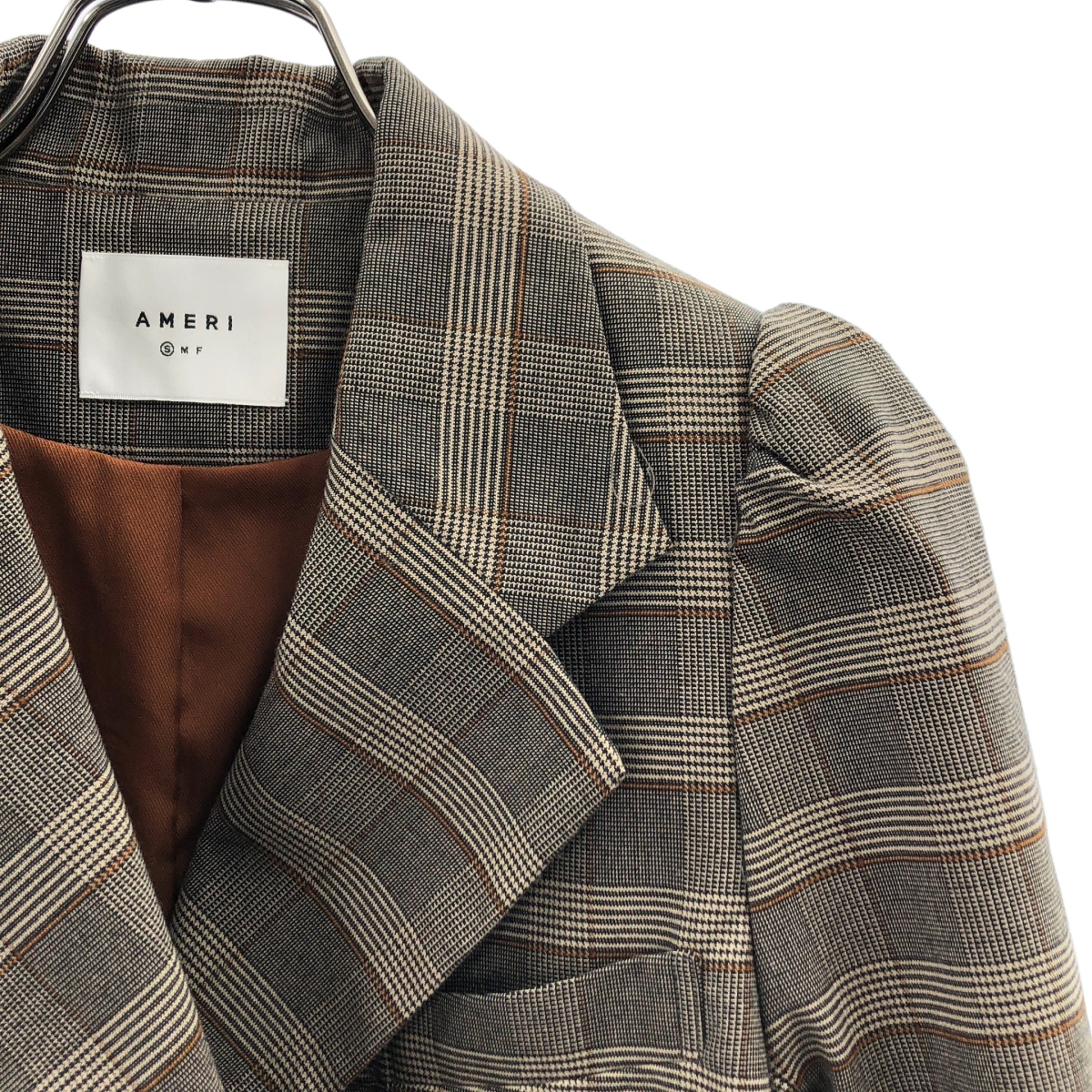 AMERI / アメリ セットアップ / PUFF CHECK JACKET WITH SKIRT チェック ダブル テーラードジャケット / スカート