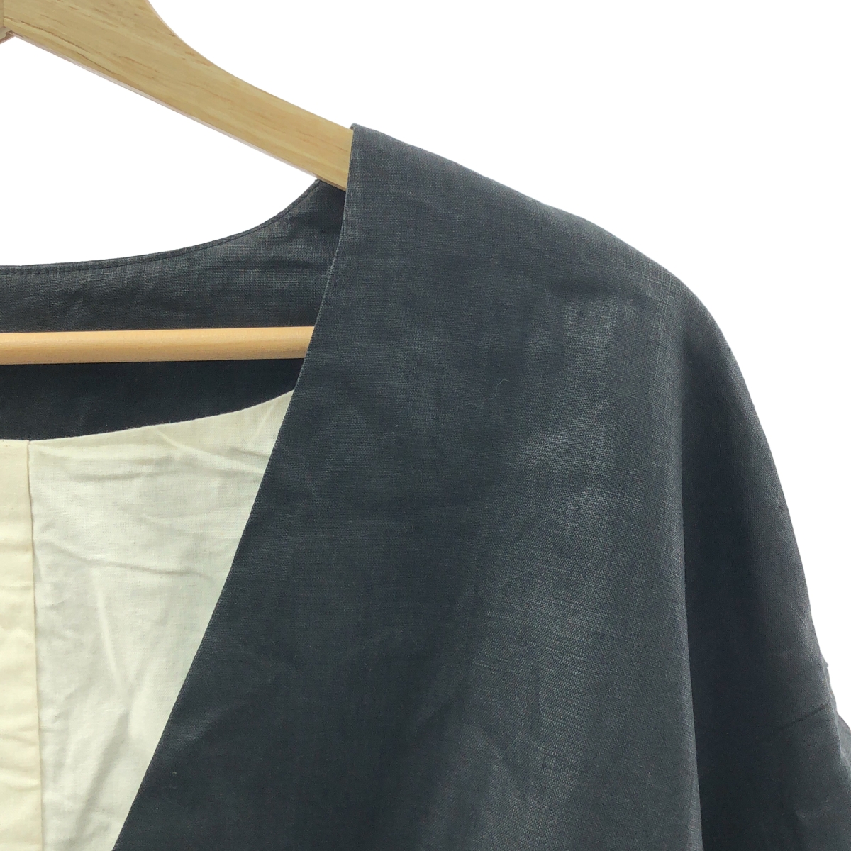 Gauze# / ガーゼ リネン ノーカラー ジャケット