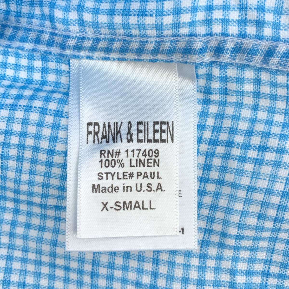 Frank&Eileen / フランクアンドアイリーン PAUL リネン ギンガムチェックシャツ