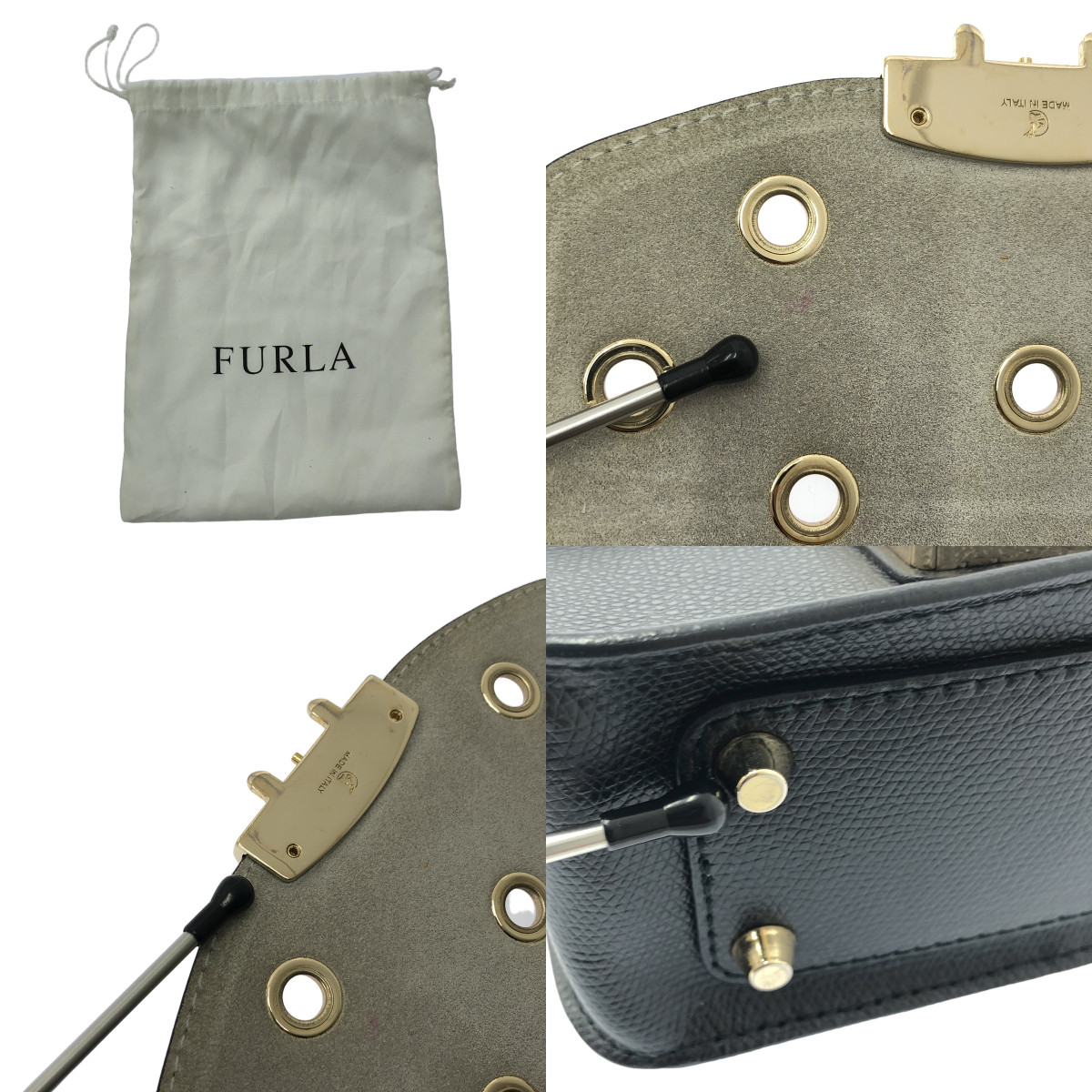 FURLA / フルラ メトロポリス カスタム チェーン レザー ショルダーバッグ