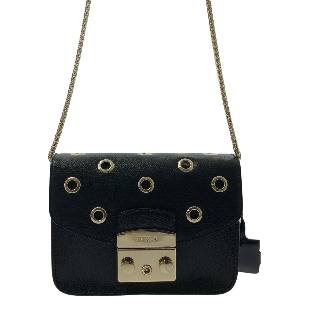 FURLA / フルラ メトロポリス カスタム チェーン レザー ショルダーバッグ