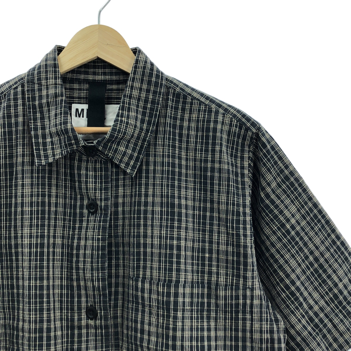 MHL. / エムエイチエルマーガレットハウエル COTTON LINEN CHECK コットン リネン ハーフスリーブシャツ