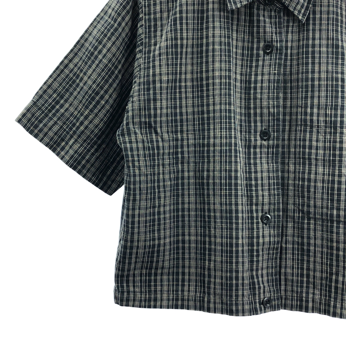 MHL. / エムエイチエルマーガレットハウエル COTTON LINEN CHECK コットン リネン ハーフスリーブシャツ