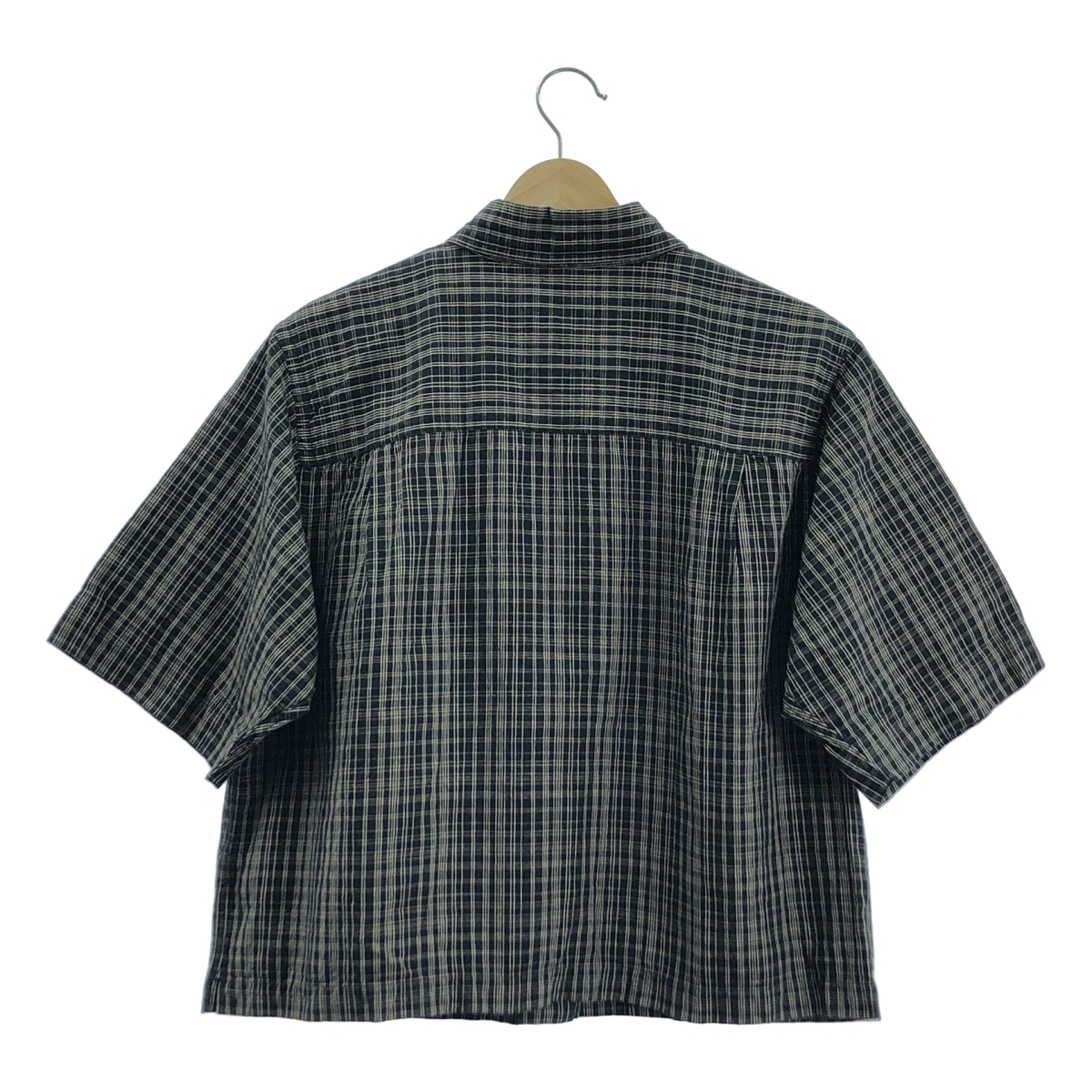 MHL. / エムエイチエルマーガレットハウエル COTTON LINEN CHECK コットン リネン ハーフスリーブシャツ