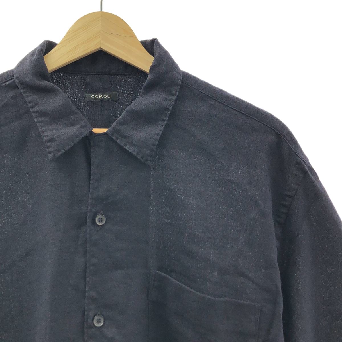 COMOLI / コモリ リネンツイル オープンカラー シャツ