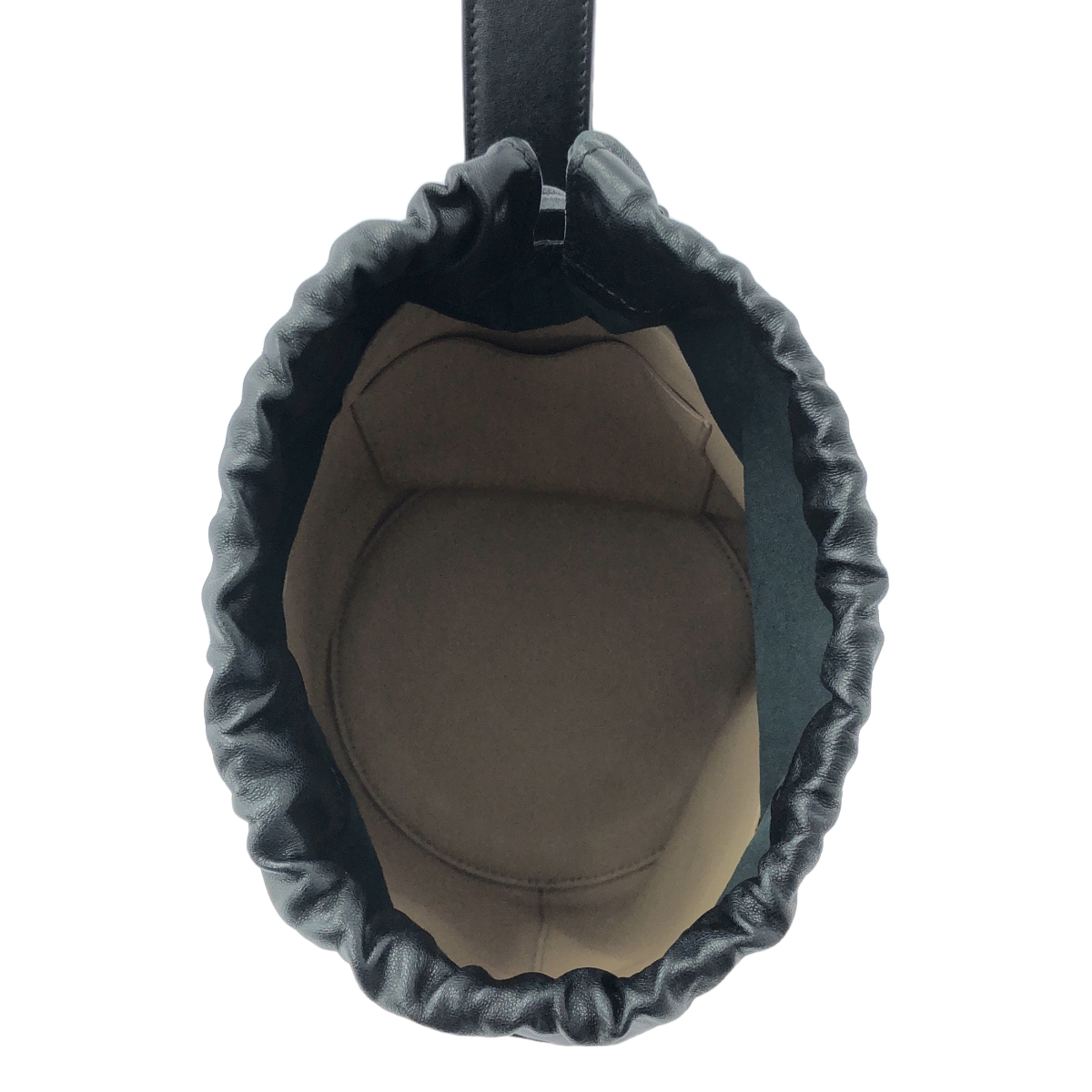 JIL SANDER / ジルサンダー ドローストリング レザー バケットバッグ バケツ型 巾着ポーチ シングルハンドル