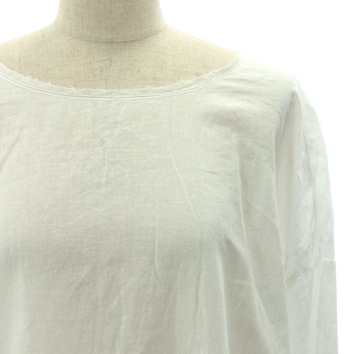 veritecoeur / ヴェリテクール カットオフ キーネック ボリューム オーバー ブラウス