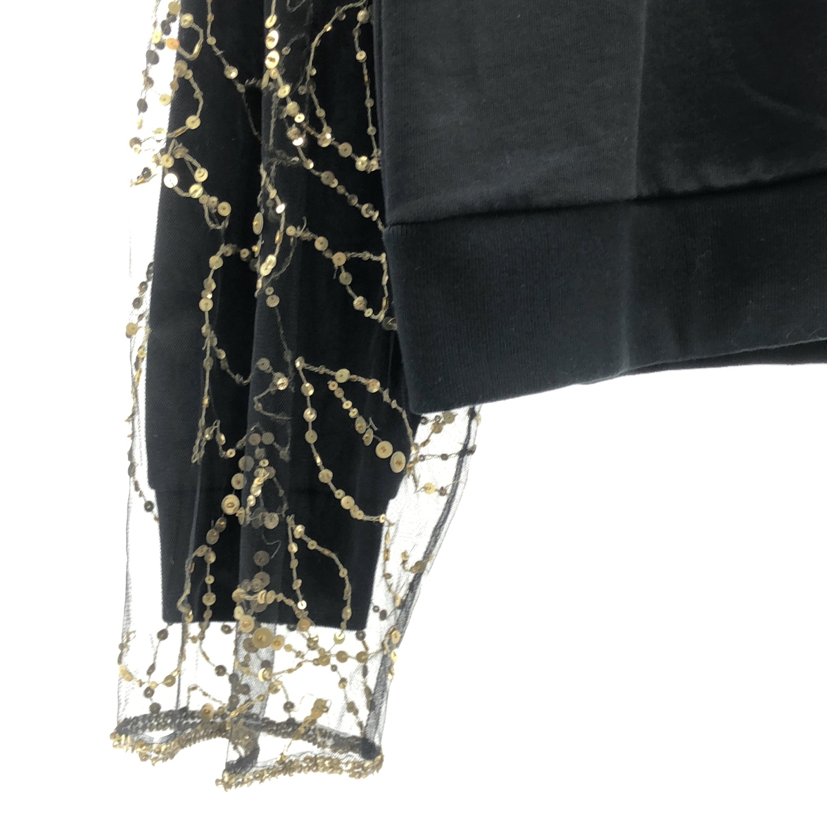 DRIES VAN NOTEN / ドリスヴァンノッテン スパンコール チュールスリーブ スウェット