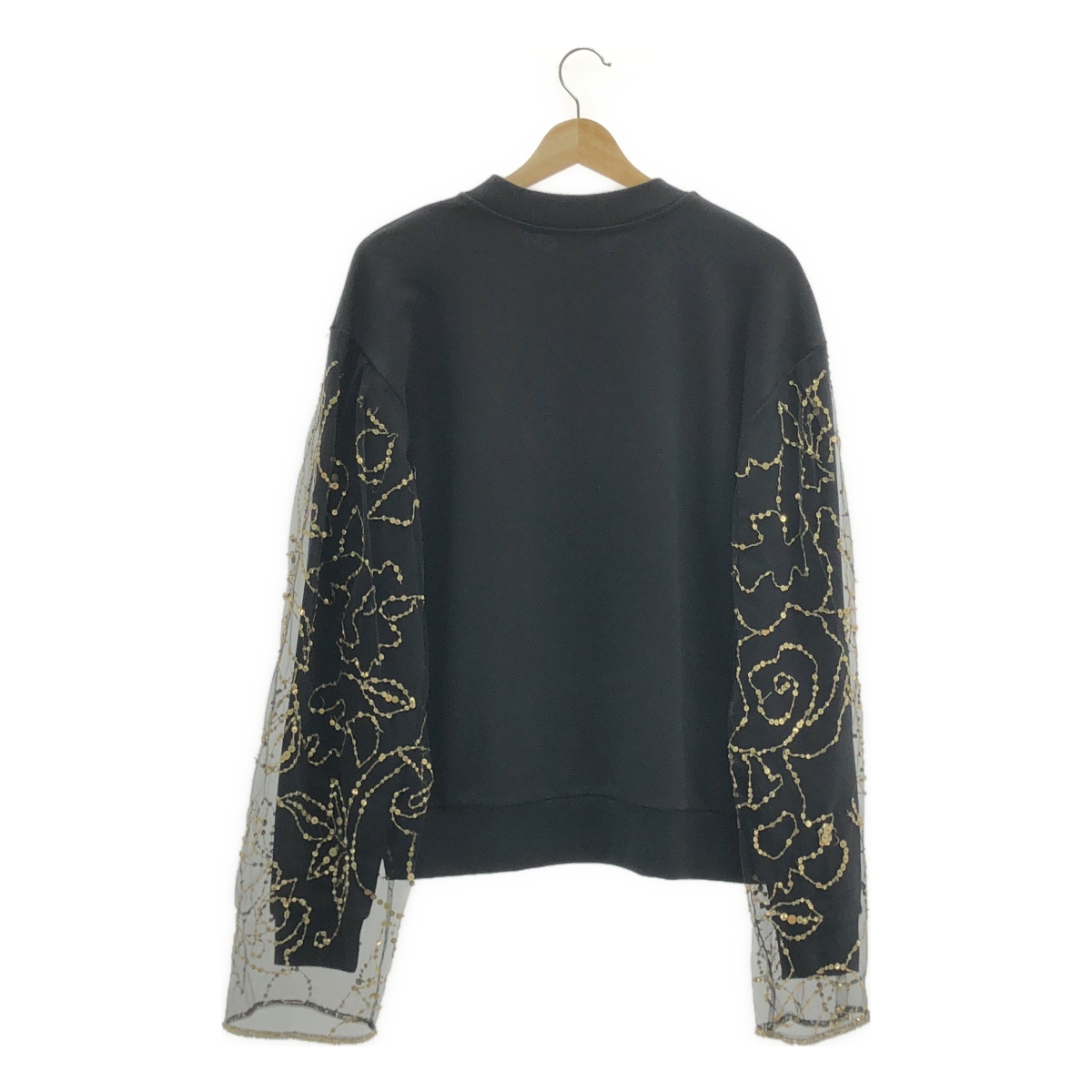DRIES VAN NOTEN / ドリスヴァンノッテン スパンコール チュールスリーブ スウェット