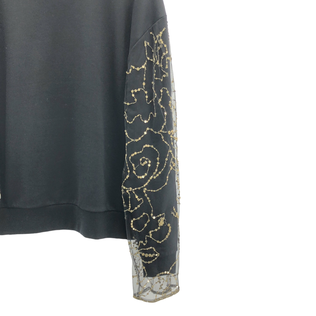 DRIES VAN NOTEN / ドリスヴァンノッテン スパンコール チュールスリーブ スウェット