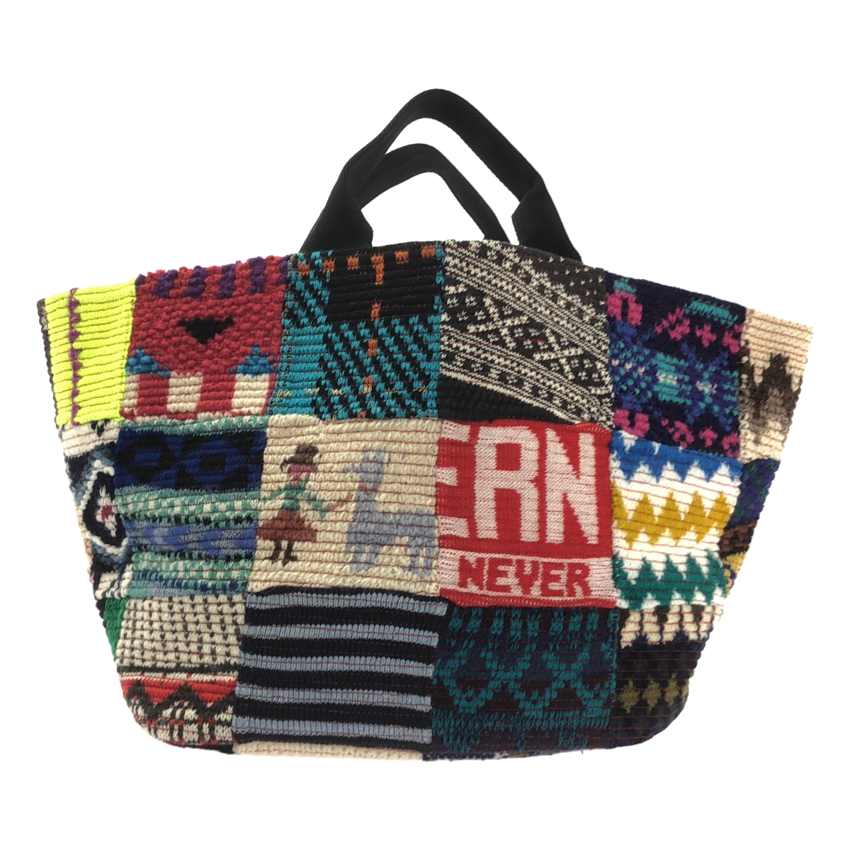 その他 ヴィンテージニット パッチワーク トートバッグ