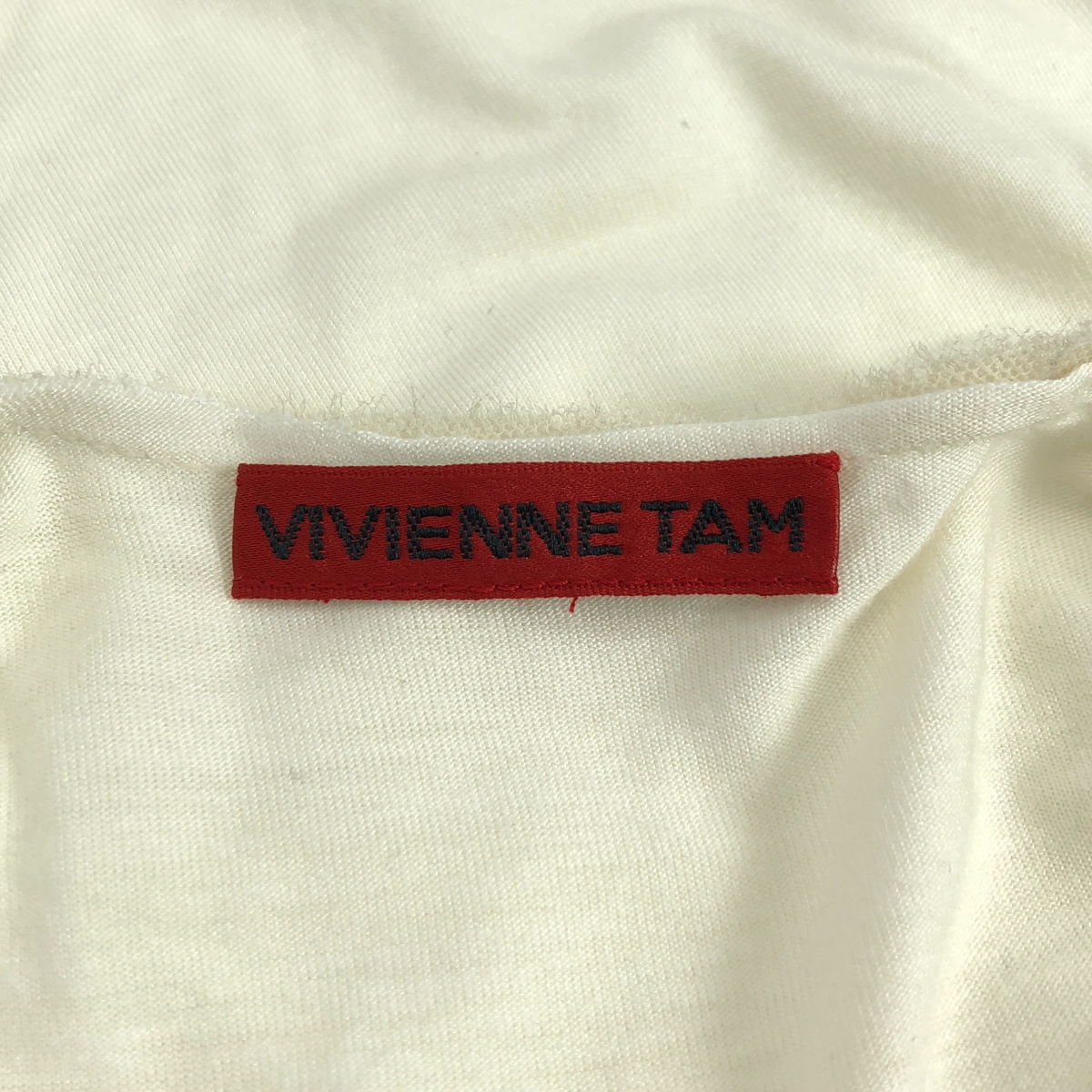 VIVIENNE TAM / ヴィヴィアンタム レーヨン ビジュー装飾 エンブロイダリー レース ドローストリング チュニック