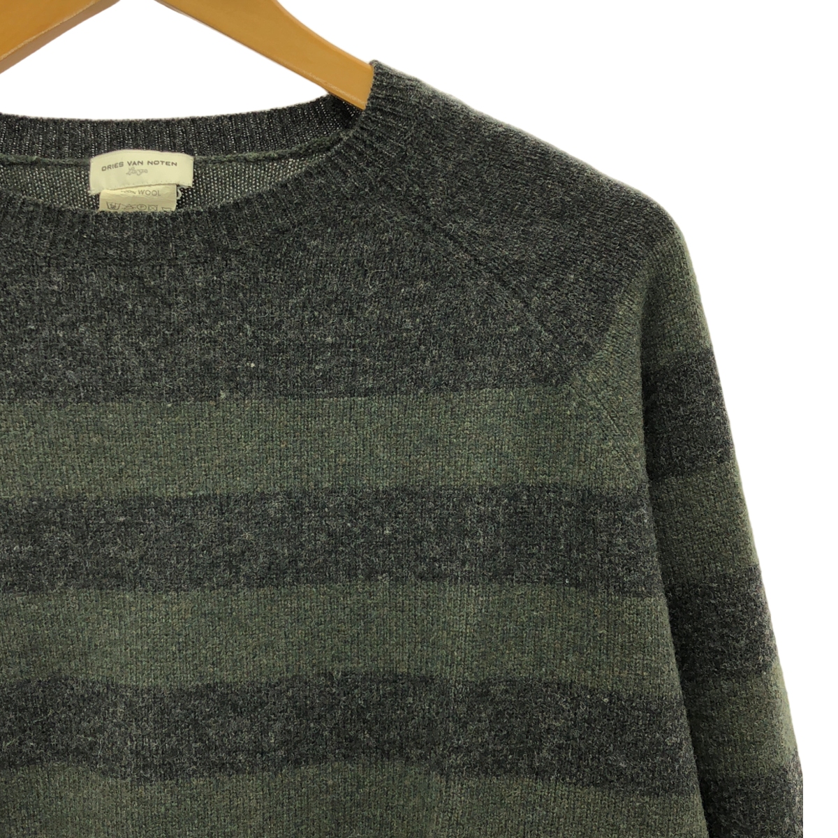 DRIES VAN NOTEN / ドリスヴァンノッテン ウール ボーダー クルーネックニット