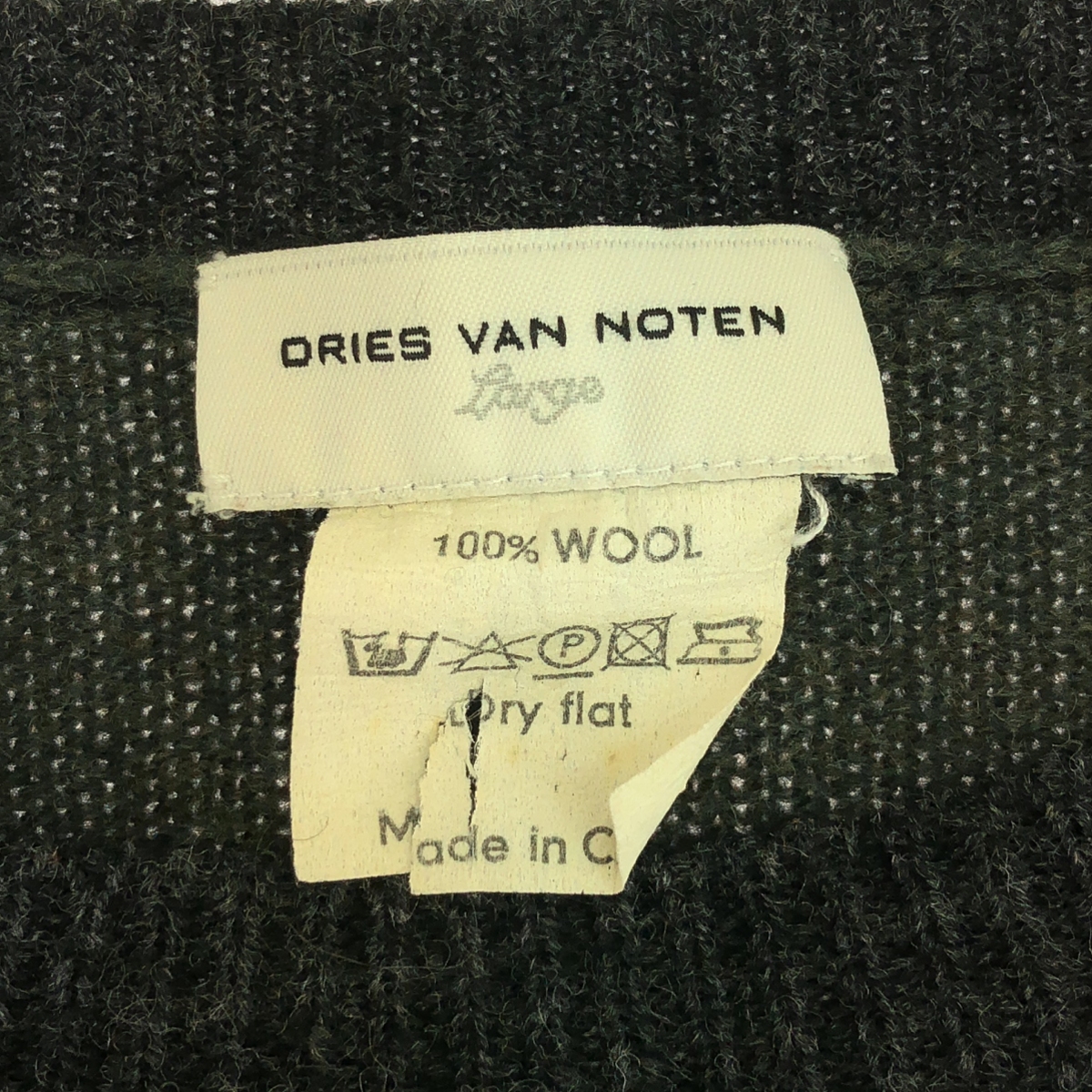 DRIES VAN NOTEN / ドリスヴァンノッテン ウール ボーダー クルーネックニット