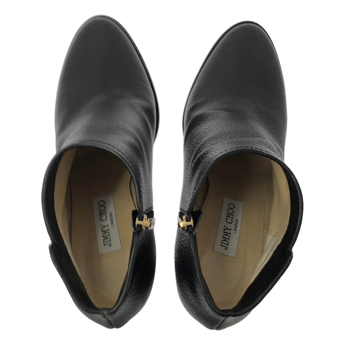 JIMMY CHOO / ジミーチュウ レザー サイドジップ ショートブーツ