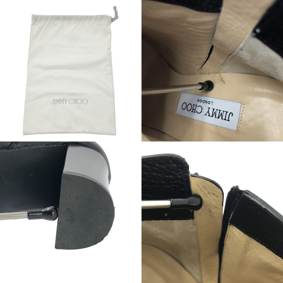 JIMMY CHOO / ジミーチュウ レザー サイドジップ ショートブーツ