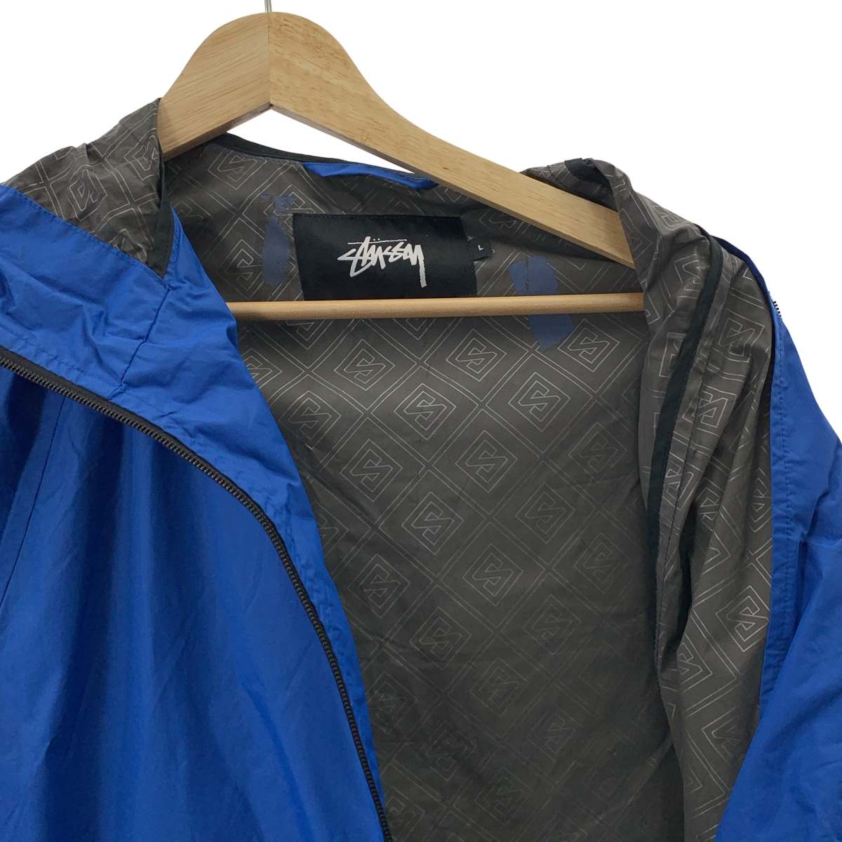 STUSSY / ステューシー ナイロン ロゴプリント フーデッドジャケット