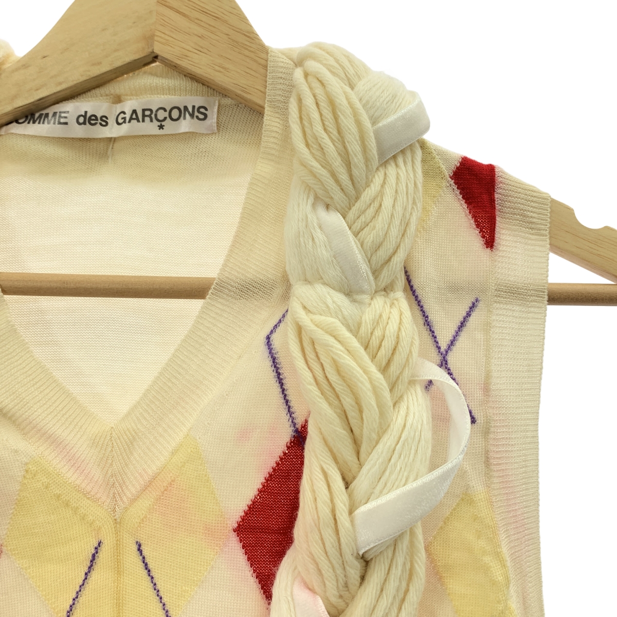 COMME des GARCONS / コムデギャルソン ヘアー デザイン アーガイル ノースリーブ ニット