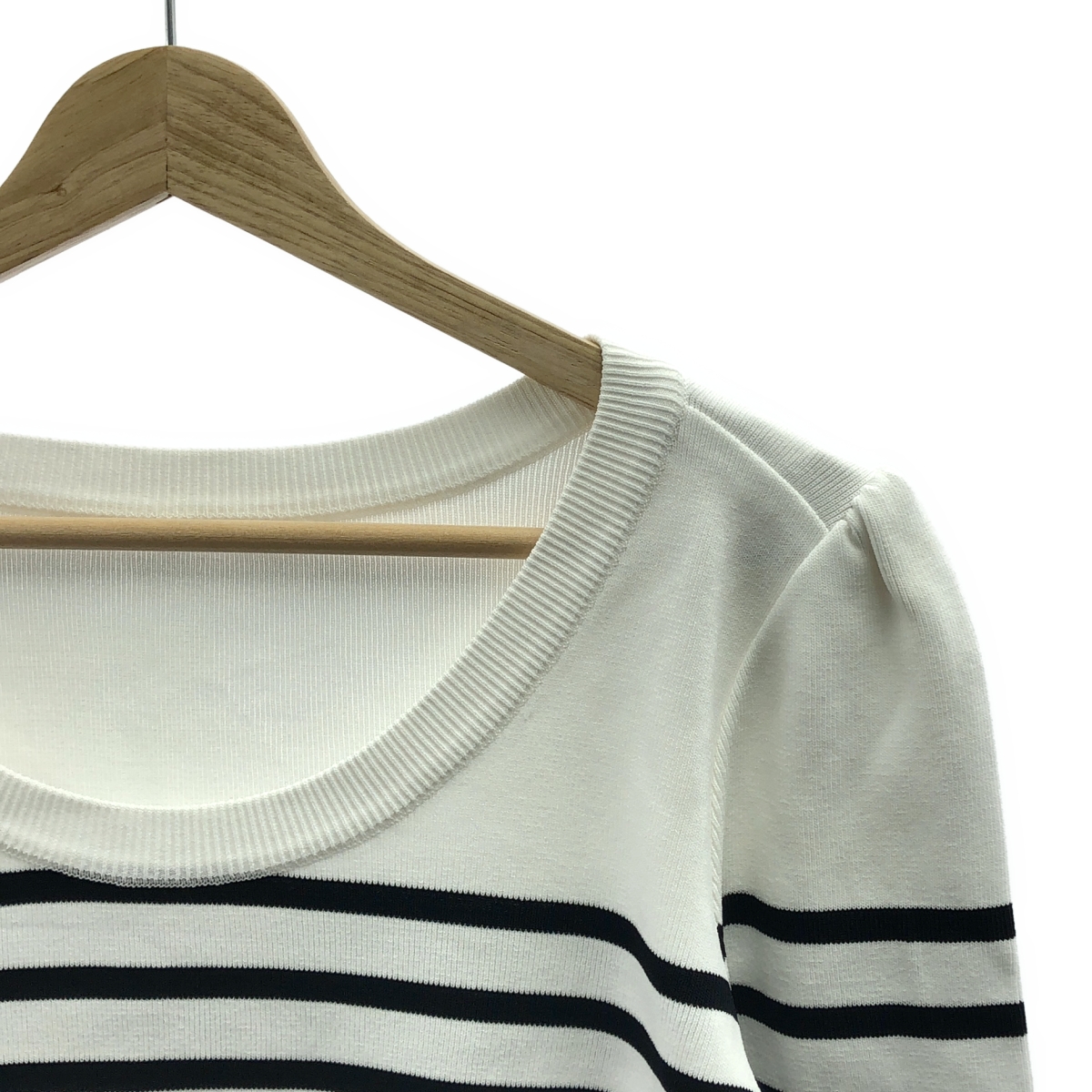 BORDERS at BALCONY / ボーダーズアットバルコニー BORDER ROUND NECK MINI TOP ボーダー クロップド ニット