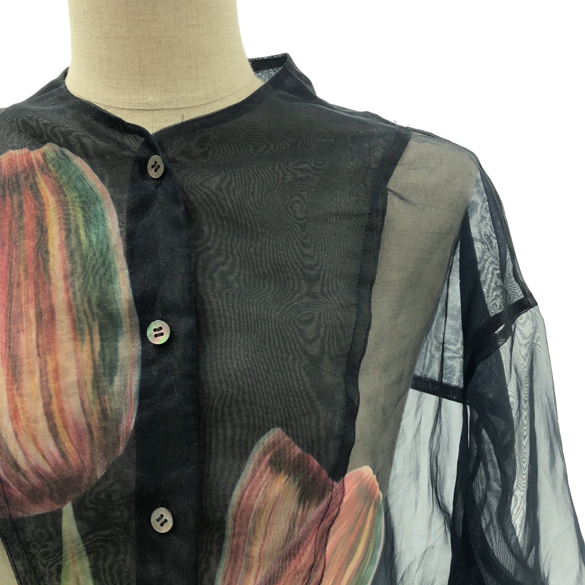 TELMA / テルマ Printed Sheer Pullover / 総柄 オーバーシルエット シアー シャツ ブラウス