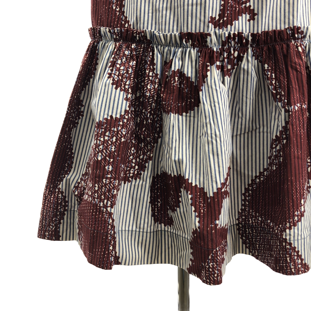 VIVIENNE WESTWOOD RED LABEL / ヴィヴィアンウエストウッドレッドレーベル オーバープリント コットン ストライプワンピース