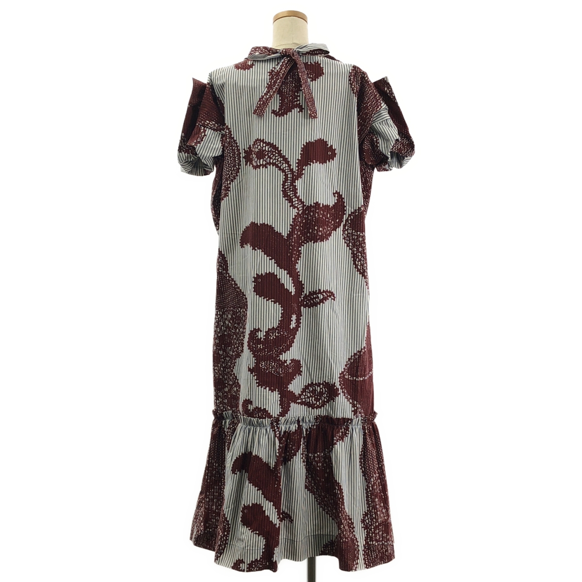 VIVIENNE WESTWOOD RED LABEL / ヴィヴィアンウエストウッドレッドレーベル オーバープリント コットン ストライプワンピース