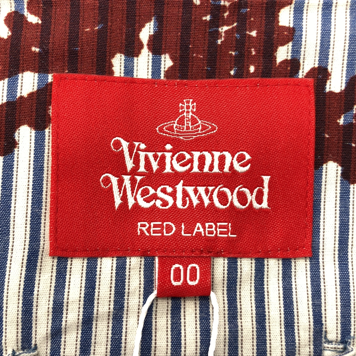 VIVIENNE WESTWOOD RED LABEL / ヴィヴィアンウエストウッドレッドレーベル オーバープリント コットン ストライプワンピース