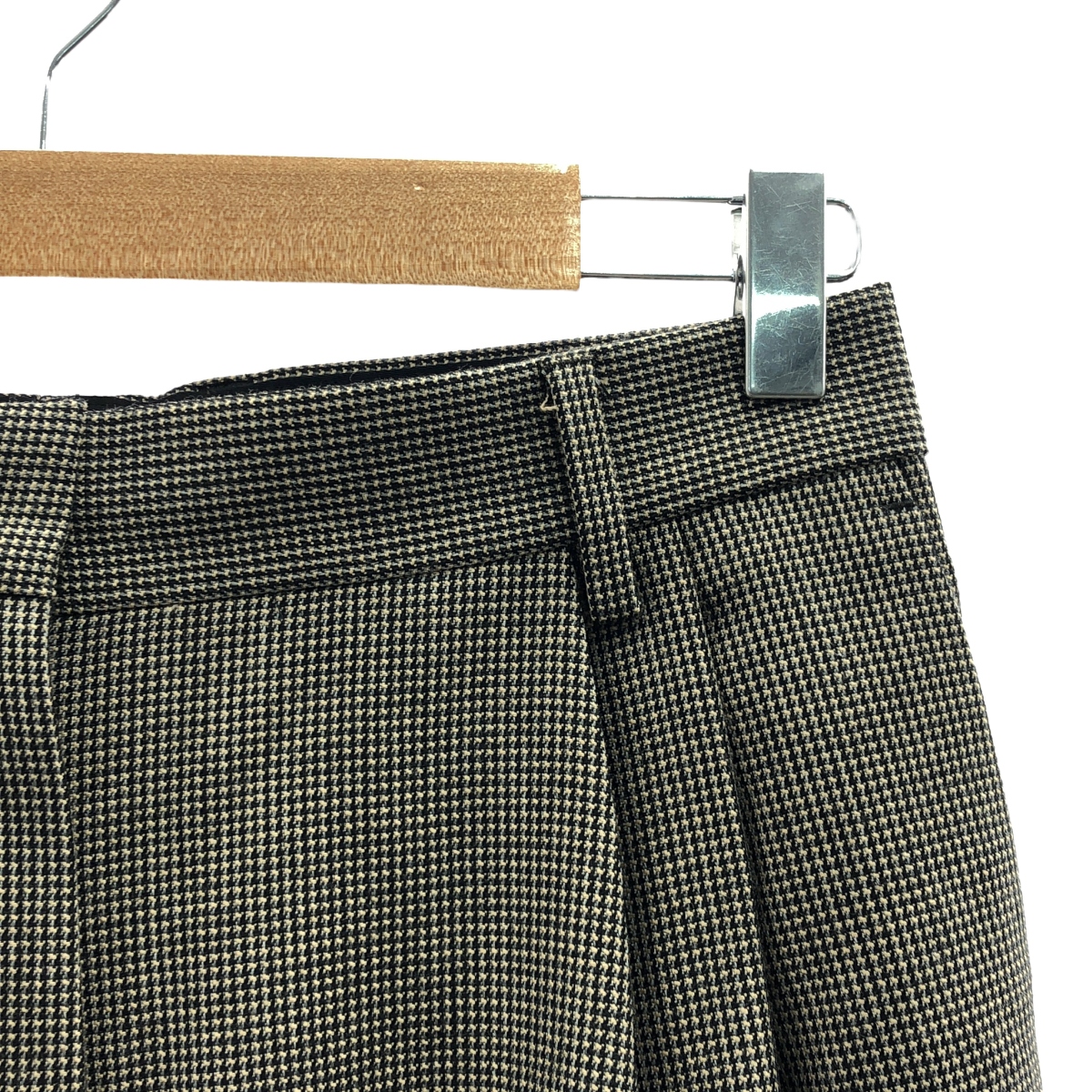 DRIES VAN NOTEN / ドリスヴァンノッテン 千鳥格子タック ウール ワイドパンツ