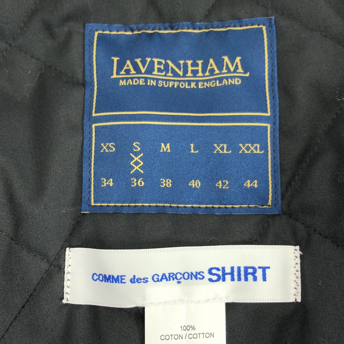 COMME des GARCONS SHIRT / コムデギャルソンシャツ × LAVENHAM / ラベンハム アシンメトリー キルティング ジャケット