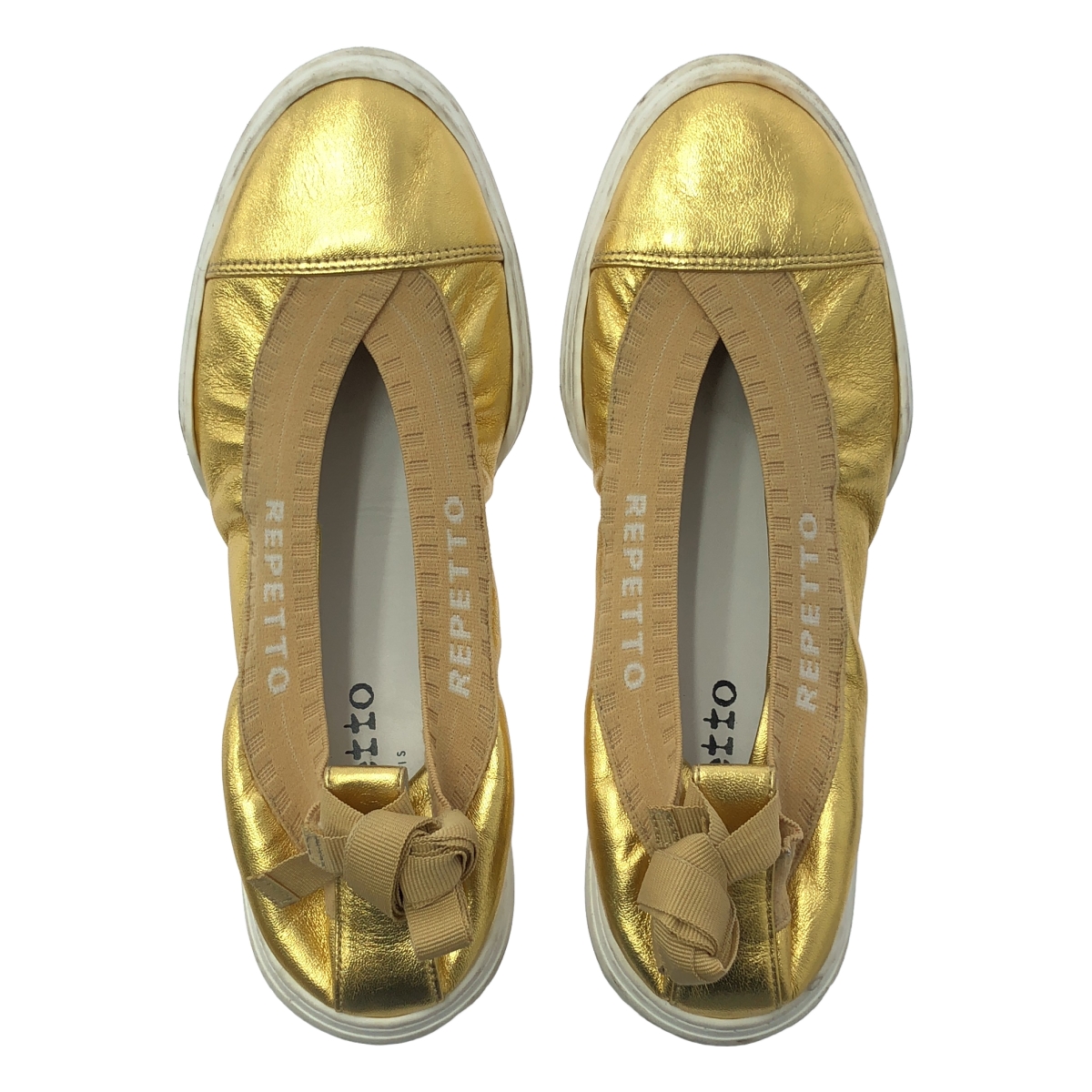repetto / レペット BASKET AURA AD メタリック レザー バレエ パンプス
