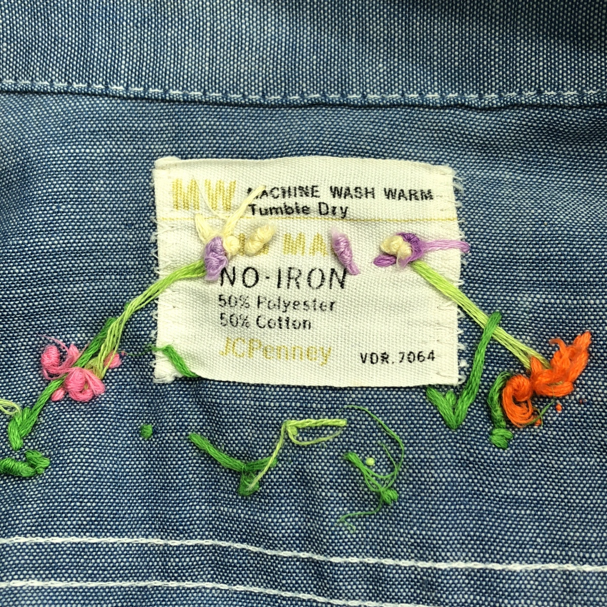 VINTAGE / ヴィンテージ古着 J.C.Penney BIG MAC / ジェイシーペニー ビッグマック エンブロイダリー シャンブレー シャツ