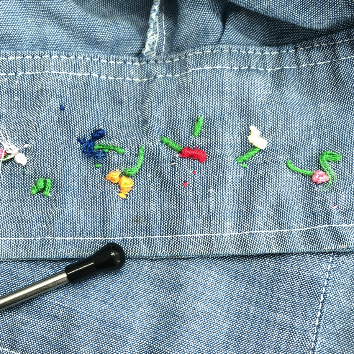 VINTAGE / ヴィンテージ古着 J.C.Penney BIG MAC / ジェイシーペニー ビッグマック エンブロイダリー シャンブレー シャツ