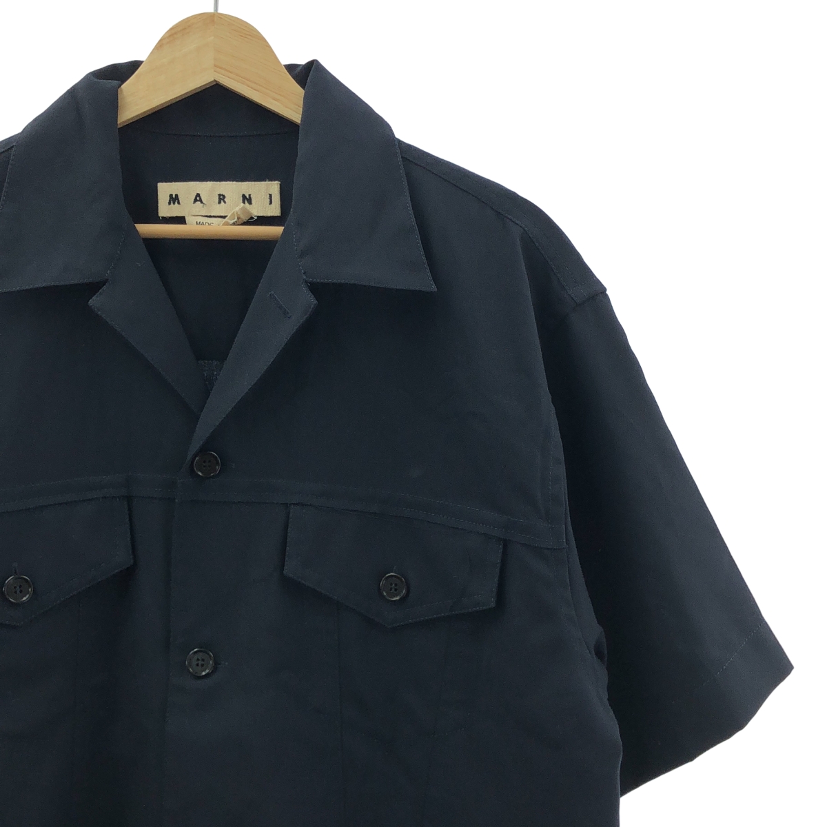 MARNI / マルニ トロピカルウール カットオフ オープンカラー 半袖シャツ