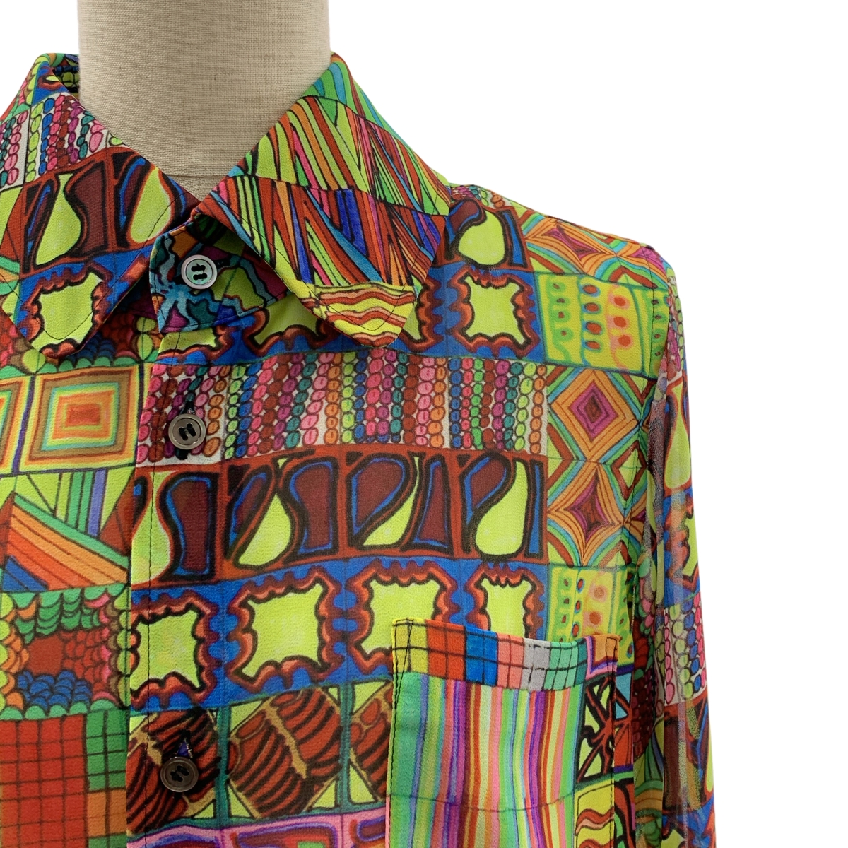 COMME des GARCONS / コムデギャルソン ポリエステル ビッグカラー シャツ ブラウス