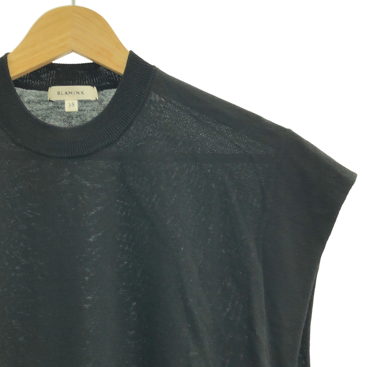 BLAMINK / ブラミンク コットン スリット クルーネック サマーニット