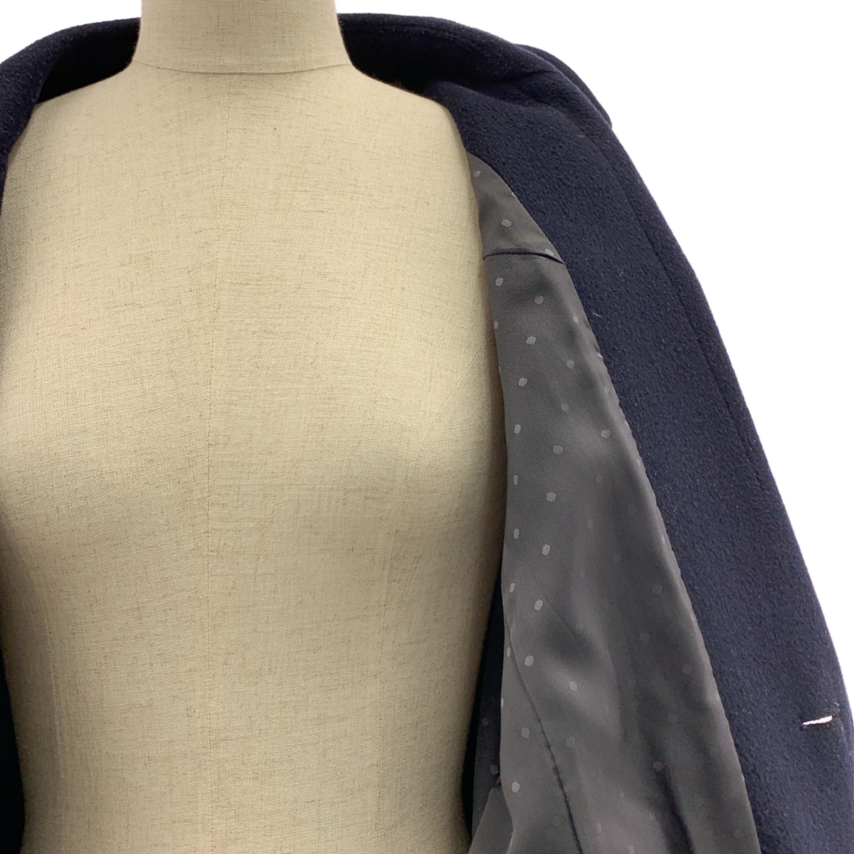tricot COMME des GARCONS / トリココムデギャルソン ウール シングル チェスターコート / ドット総裏地