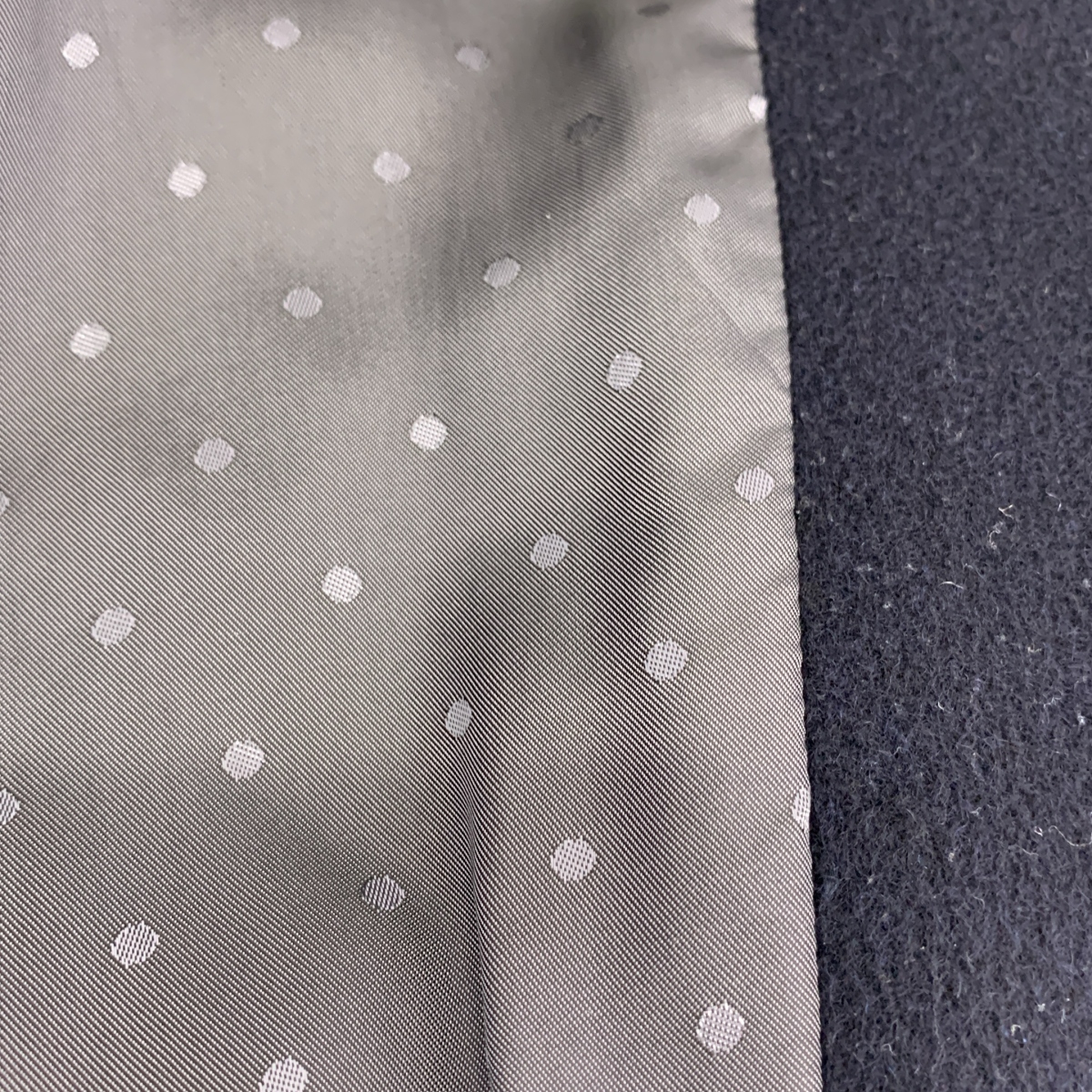 tricot COMME des GARCONS / トリココムデギャルソン ウール シングル チェスターコート / ドット総裏地